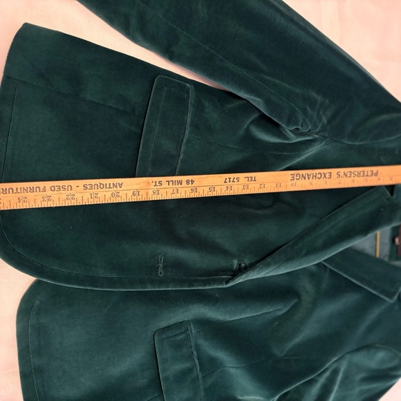 Talbots Rich Green Velvet Blazer - Size 16P - Picture 4 of 9